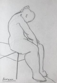 Nude woman pencil on paper artwork