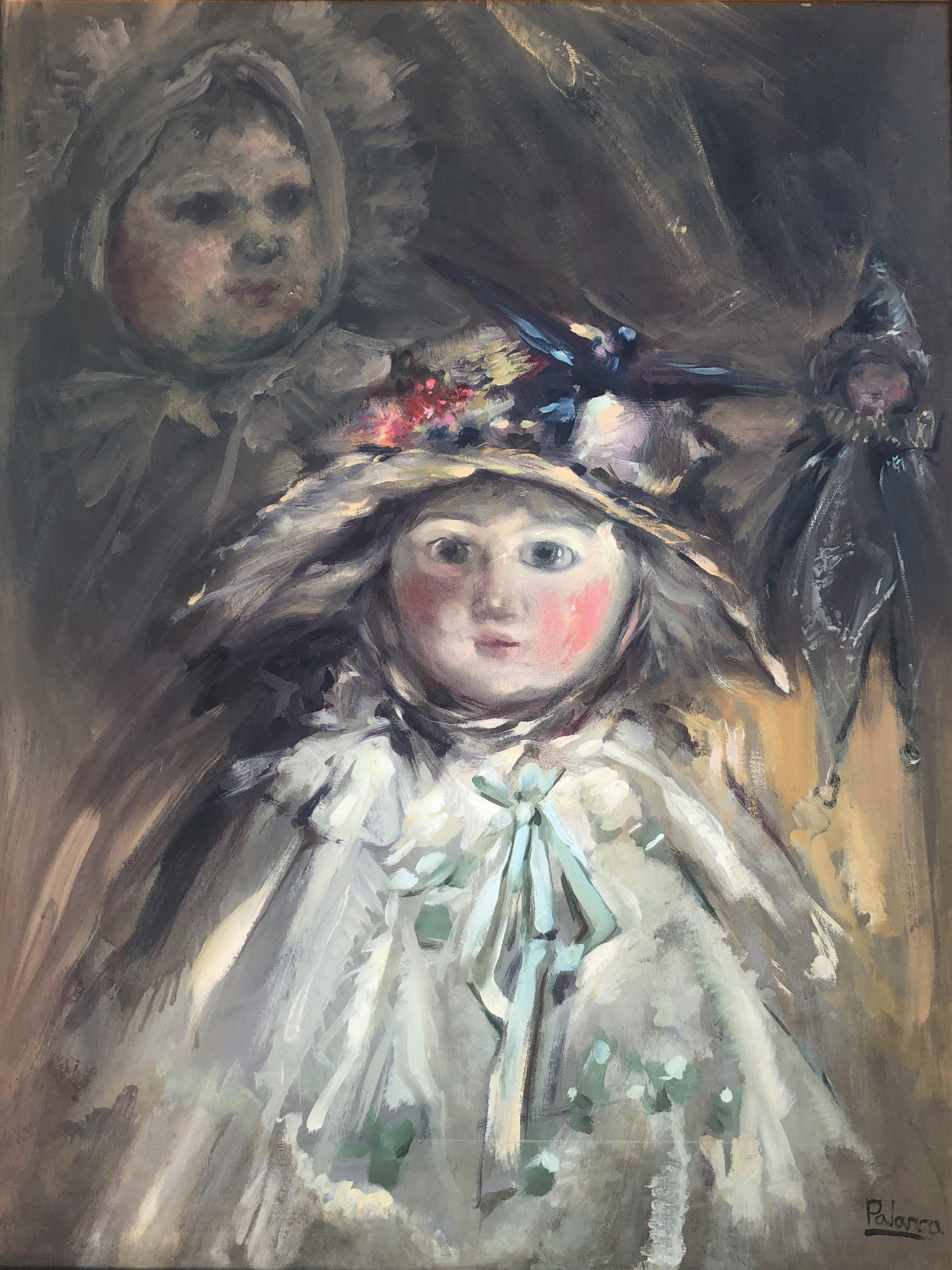 José Antonio Palanca Ruiz Still-Life Painting - Still life of old dolls oil on canvas painting