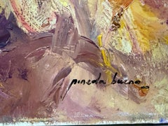 Mediterranean Woman on the Rocks Seascape Oil Painting Spanish Expressionist Art