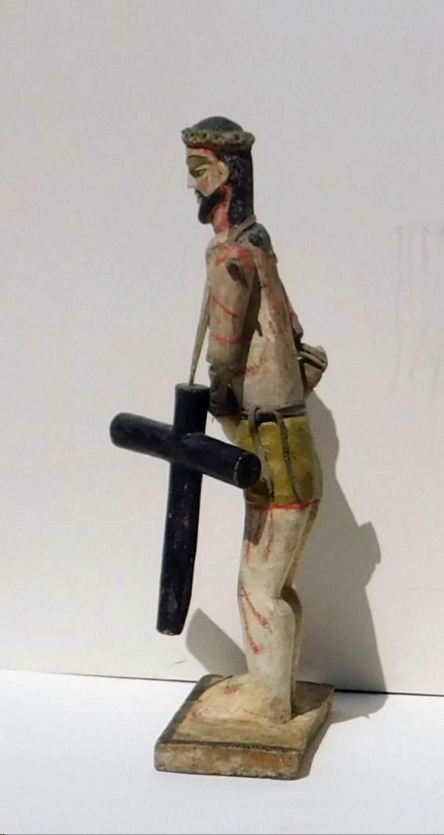 Boultos religiosi di Jose Aragon New Mexico, 1820 circa - Jesus de Nazarino in vendita 4