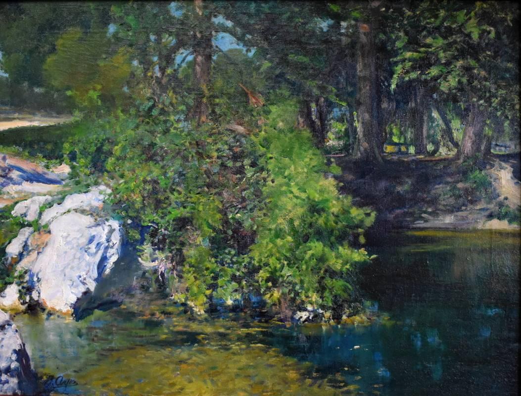 Jose Arpa Landscape Painting - "Brackenridge Park" San Antonio Texas.