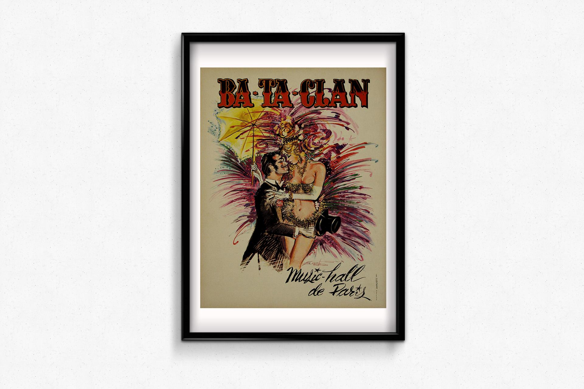 Das Originalplakat von Arvalt José aus dem Jahr 1970 für den Bataclan 