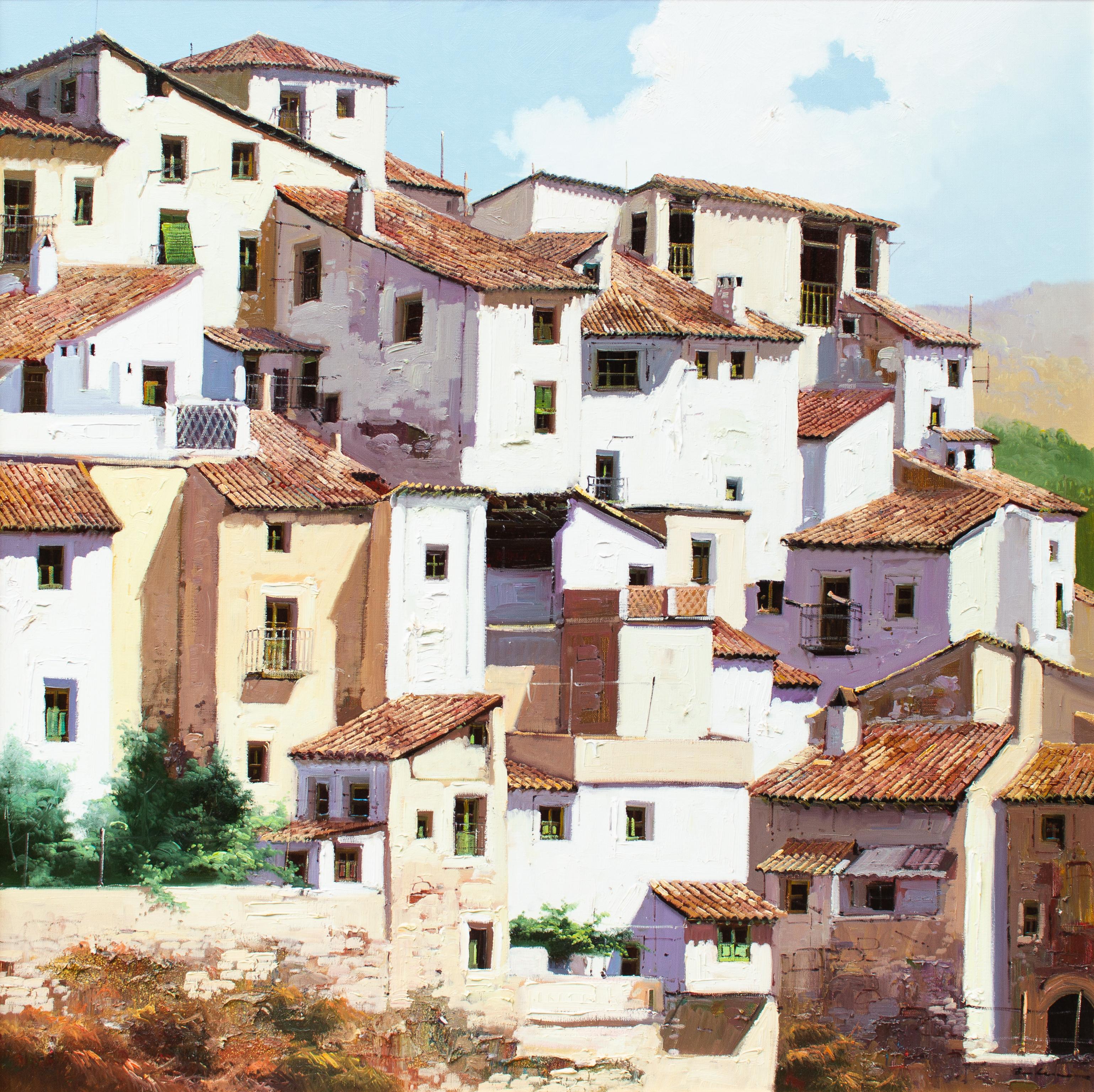 Los Techos Tejados - Painting by Jose Barbera