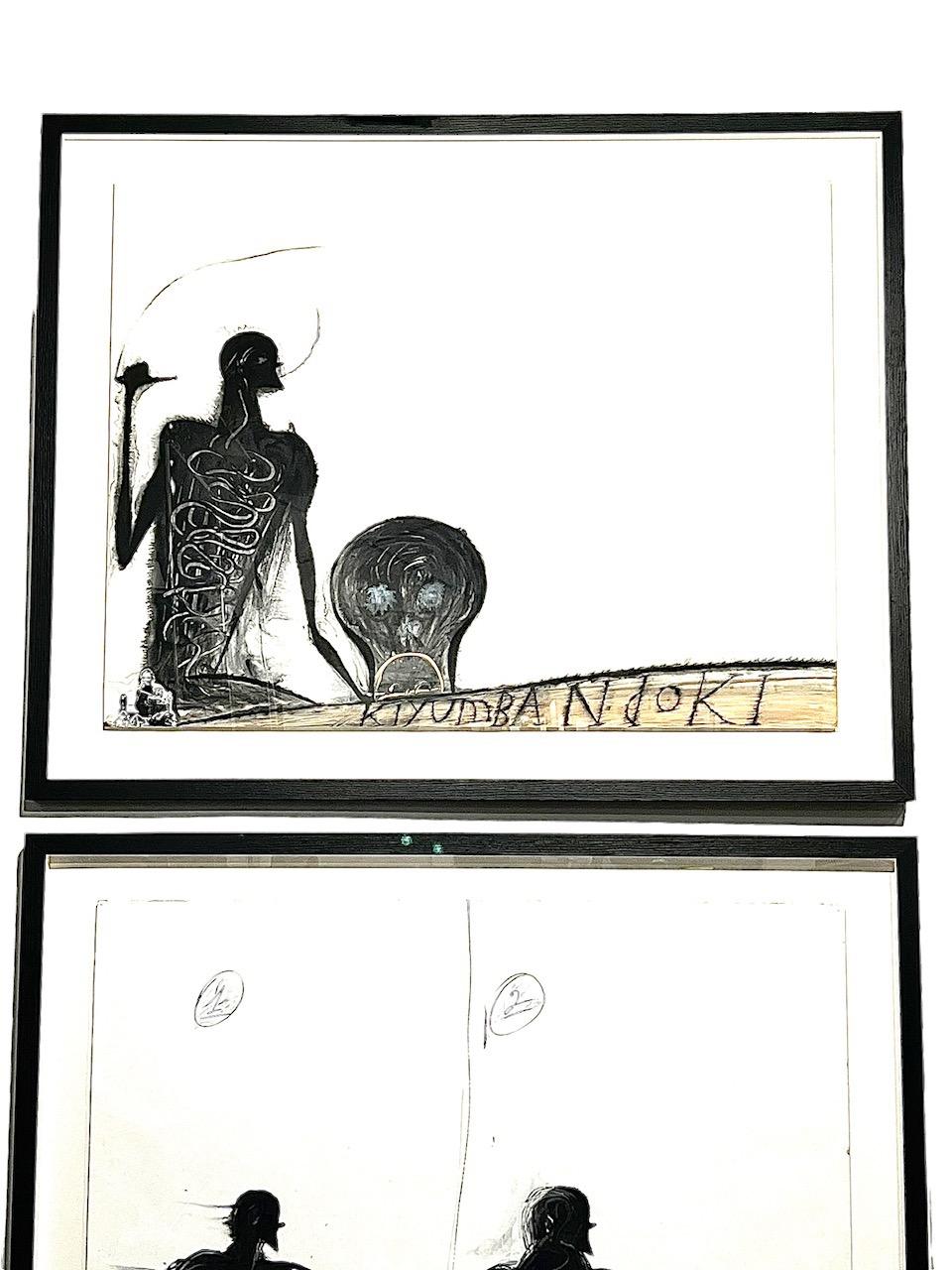 Jose Bedia, 1998 - Paire de techniques mixtes abstraites et peintes sur papier 6