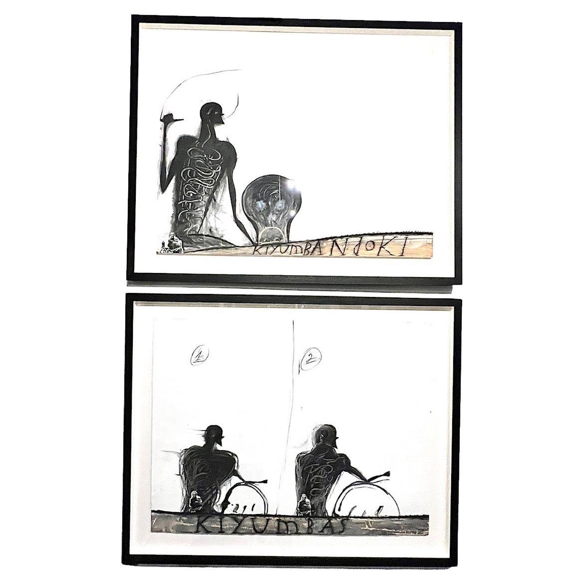 Découvrez un authentique joyau de l'art contemporain - un chef-d'œuvre abstrait sur papier, peint à la main en 1998 par le célèbre artiste cubain Jose Bedia. Bedia est célèbre pour son style figuratif néo-primitiviste distinctif, une approche qui a