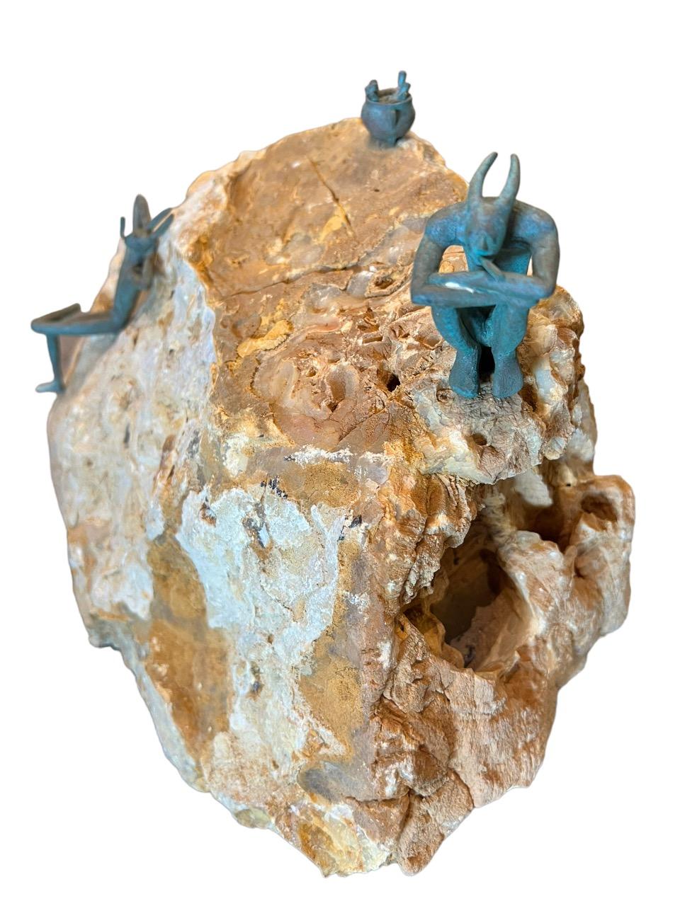 Jose Bedia, Pareja de esculturas contemporáneas, cubanas, bronce y piedra Siglo XXI y contemporáneo en venta