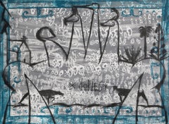 Dobles II, Surrealistische Lithographie von Jose Bedia