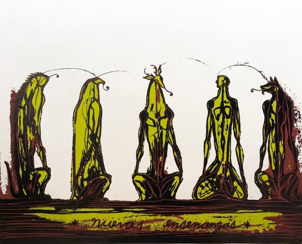 Jose Bedia (Cuba, 1959)
'Nuevas Enseñanzas', 2019
silkscreen on paper
27.6 x 35.1 in. (70 x 89 cm.)
Edition of 30
Unframed


