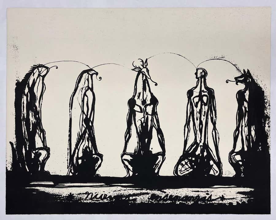 Jose Bedia, "Nuevas Enseñanzas", 2019 Artist Proof lithograph 28x35in