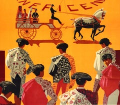 Original Vintage Travel Poster Plaza de Toros Ciudad Real Corrida Beneficencia