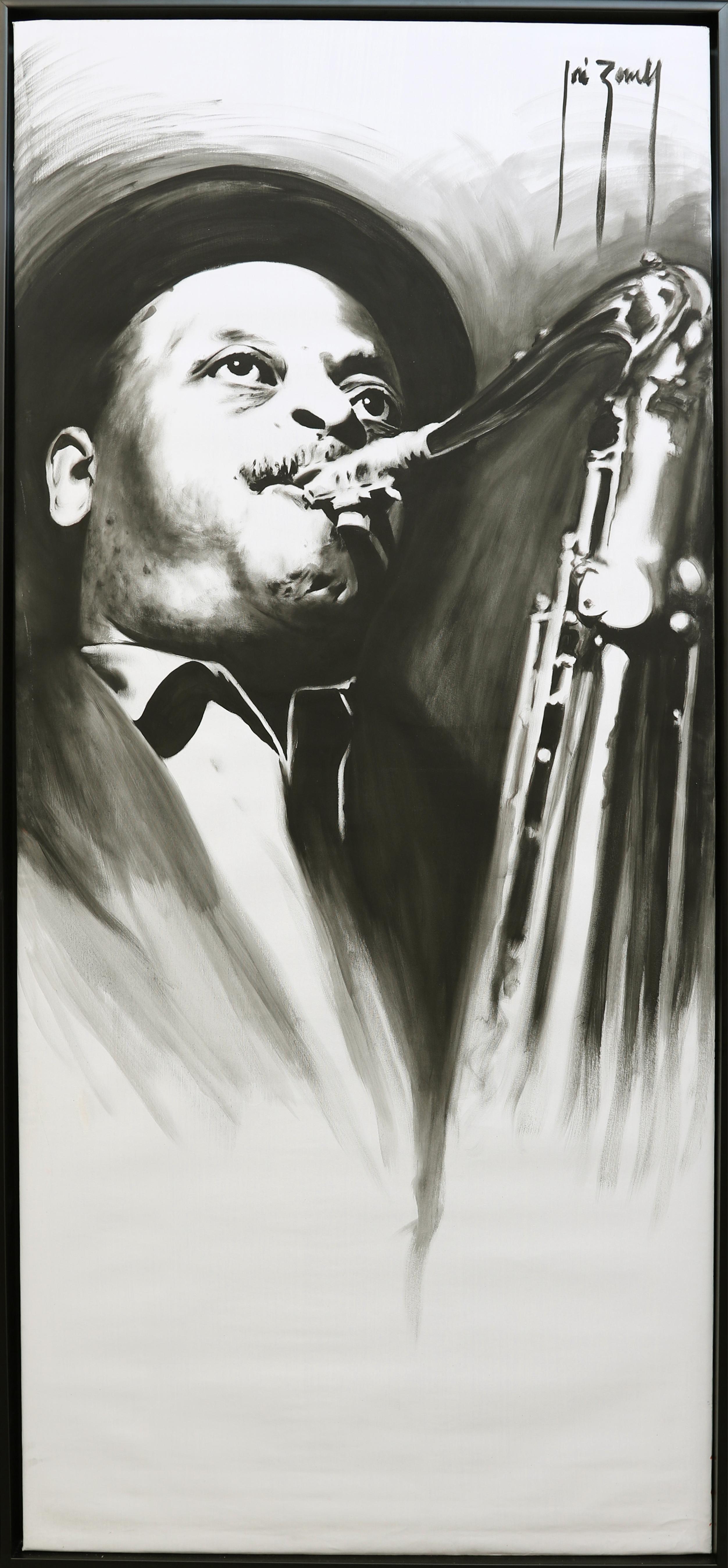 Jose Borrell Figurative Painting - The Theory on Jazz History
