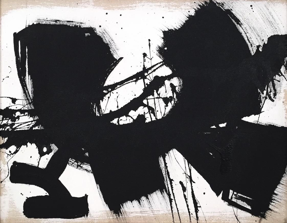 Jose Buelo, Untitled, Black and White Abstract on Canvas, 2018 1