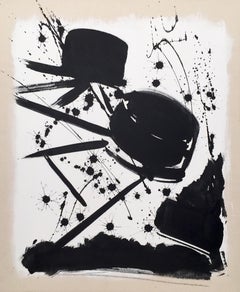 Jose Buelo, Untitled, Black and White Abstract on Canvas, 2018