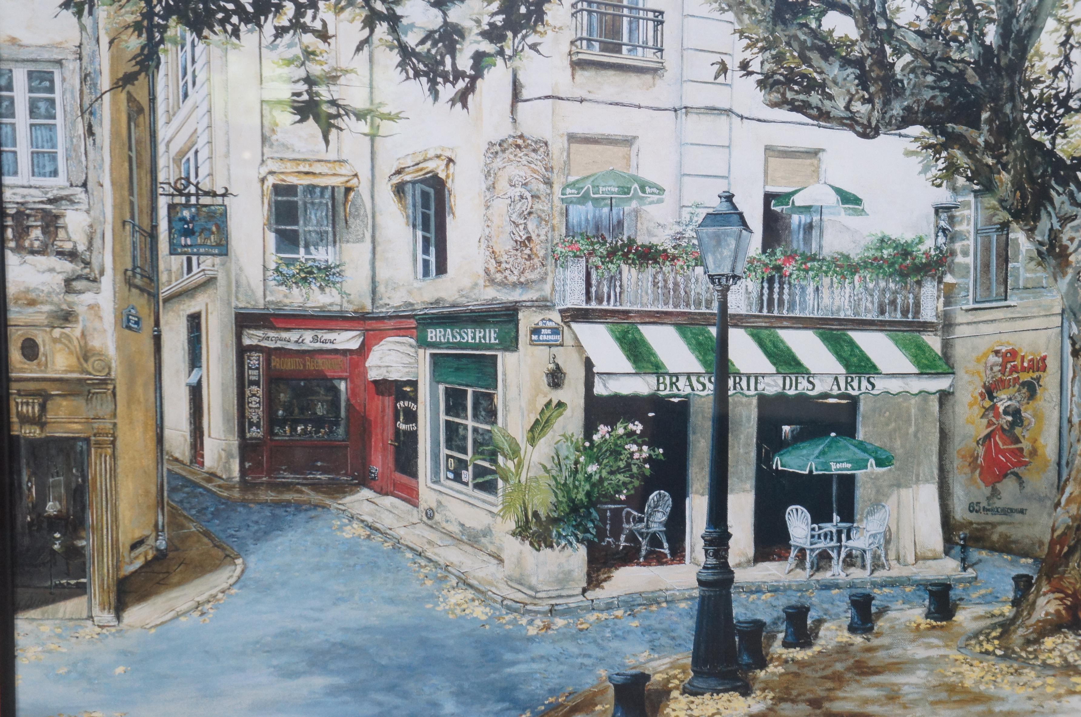 Jose Candia French Restaurant Brasserie Des Arts Cityscape Street Scene In Good Condition For Sale In Dayton, OH
