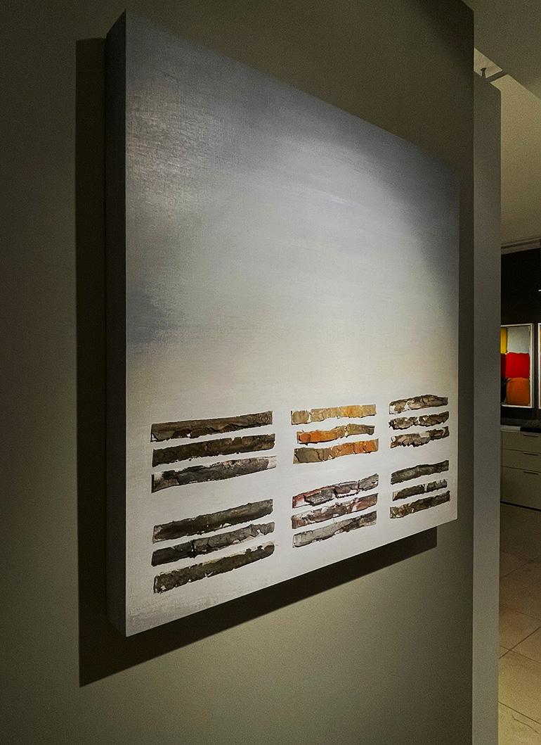 Controllare il caos 30 X 30 - Abstract Painting Grigio di Jose Castro