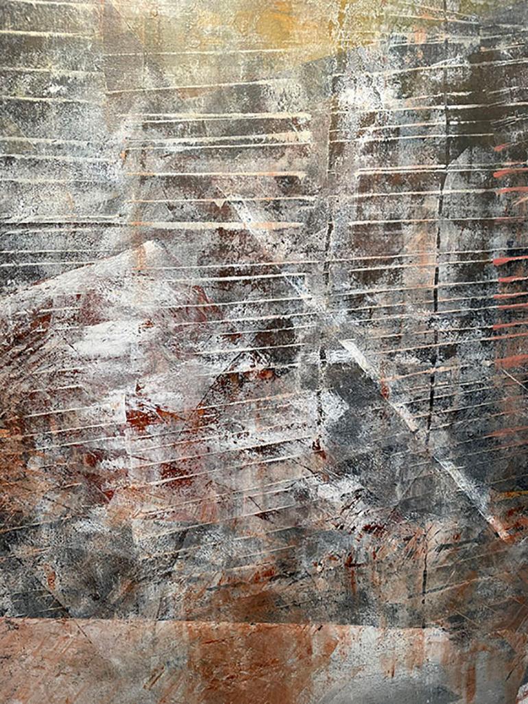 Ripple Effect  48 X 72 - Brown Abstract Painting by Jose Castro