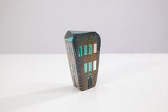 Jose Chardiet Signed 1986 Postmodern Art Glass Table Sculpture with Lighted Base