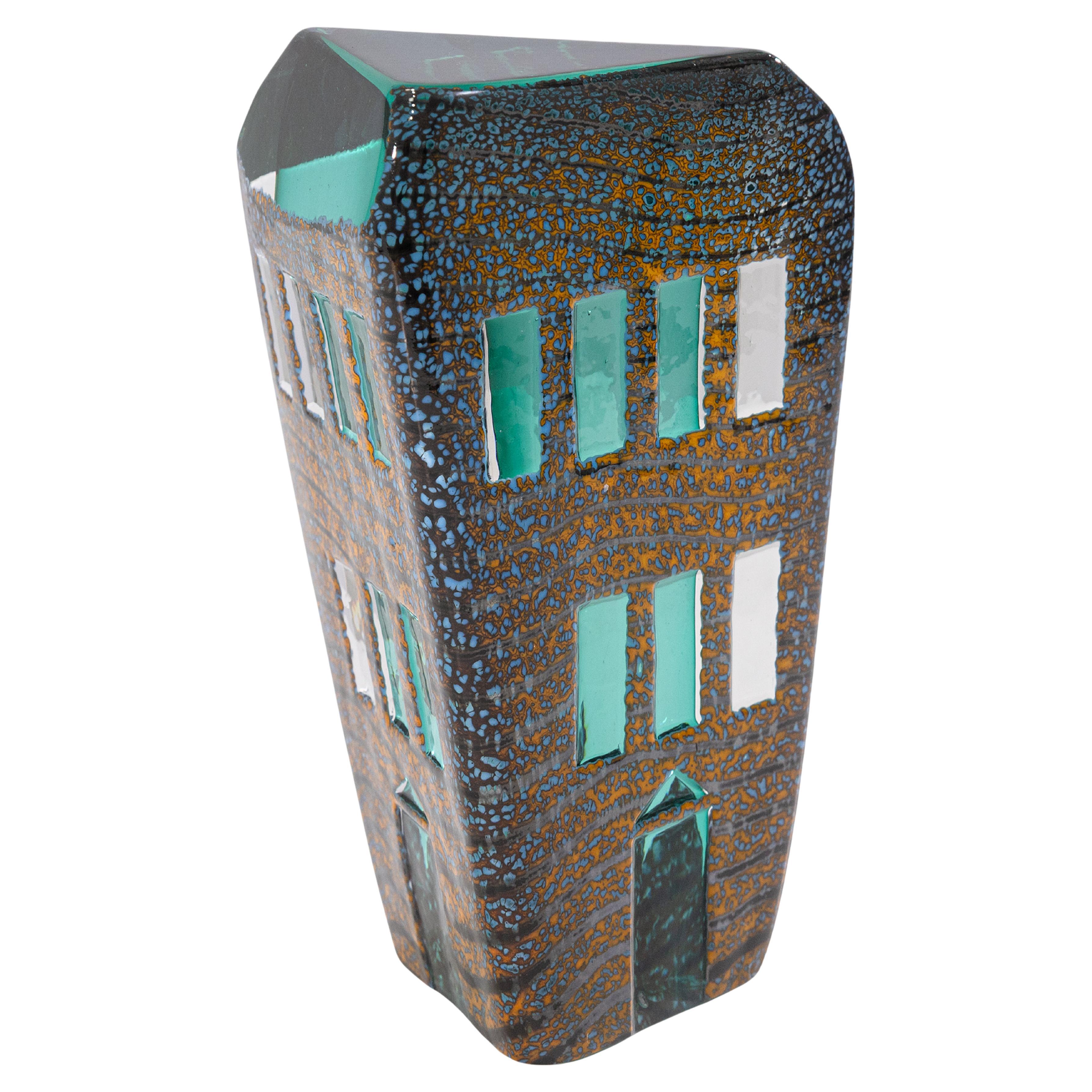 Jose Chardiet Signed 1986 Postmodern Art Glass Table Sculpture with Lighted Base For Sale