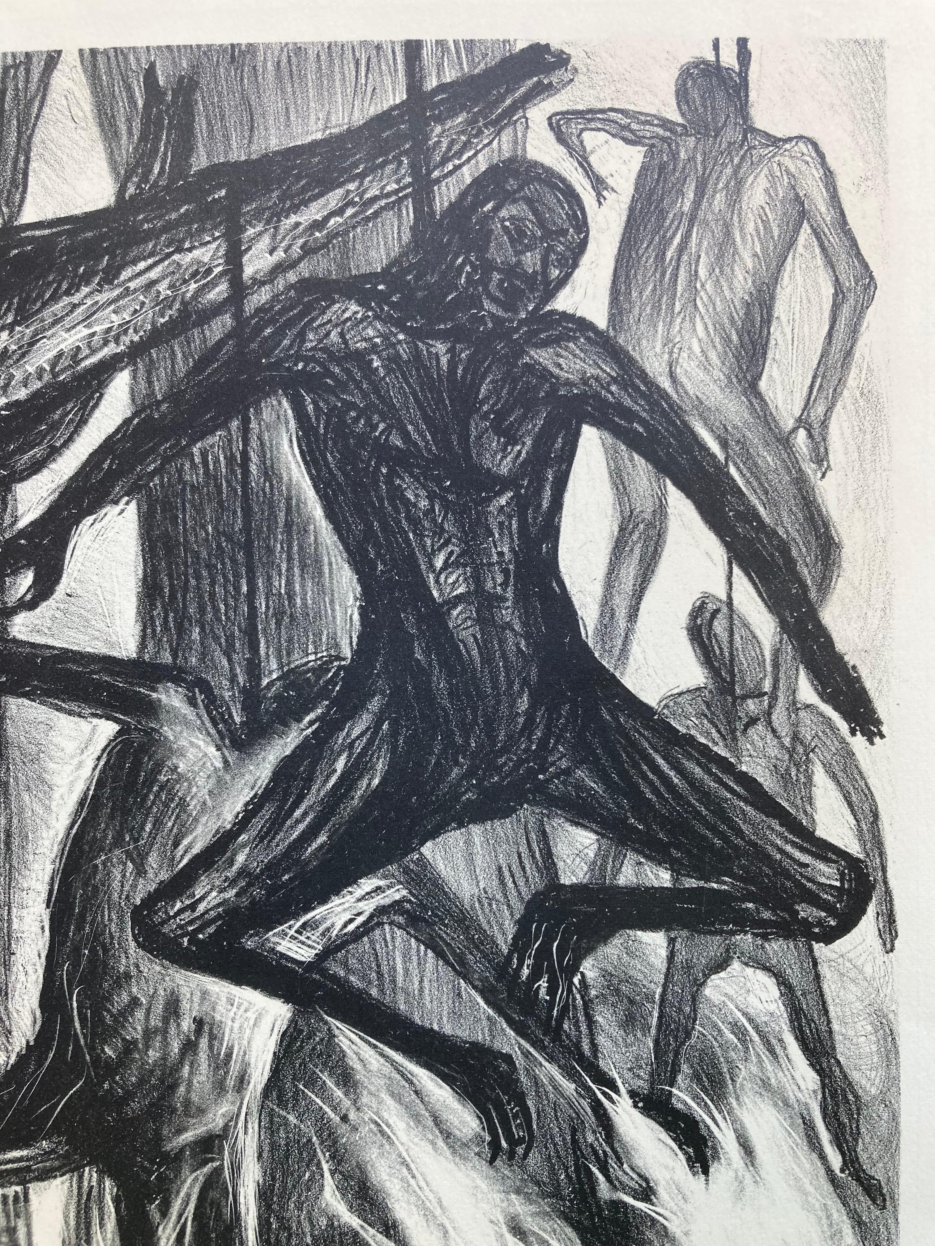 NEGROS COLADOS (Hanged Black Men)  - Realist Print by Jose Clemente Orozco