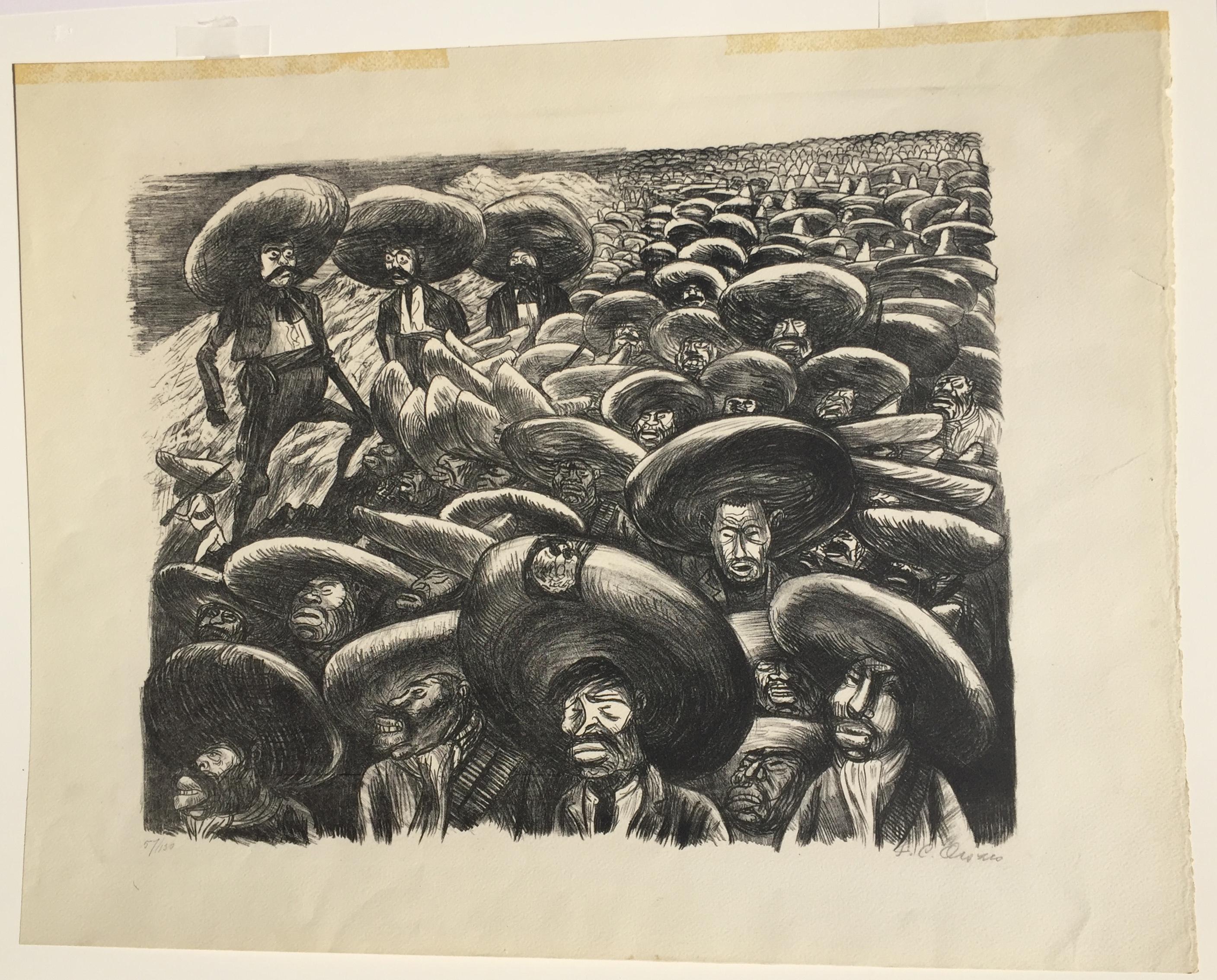 ZAPATISTAS aka Generalas - Expressionist Print by Jose Clemente Orozco
