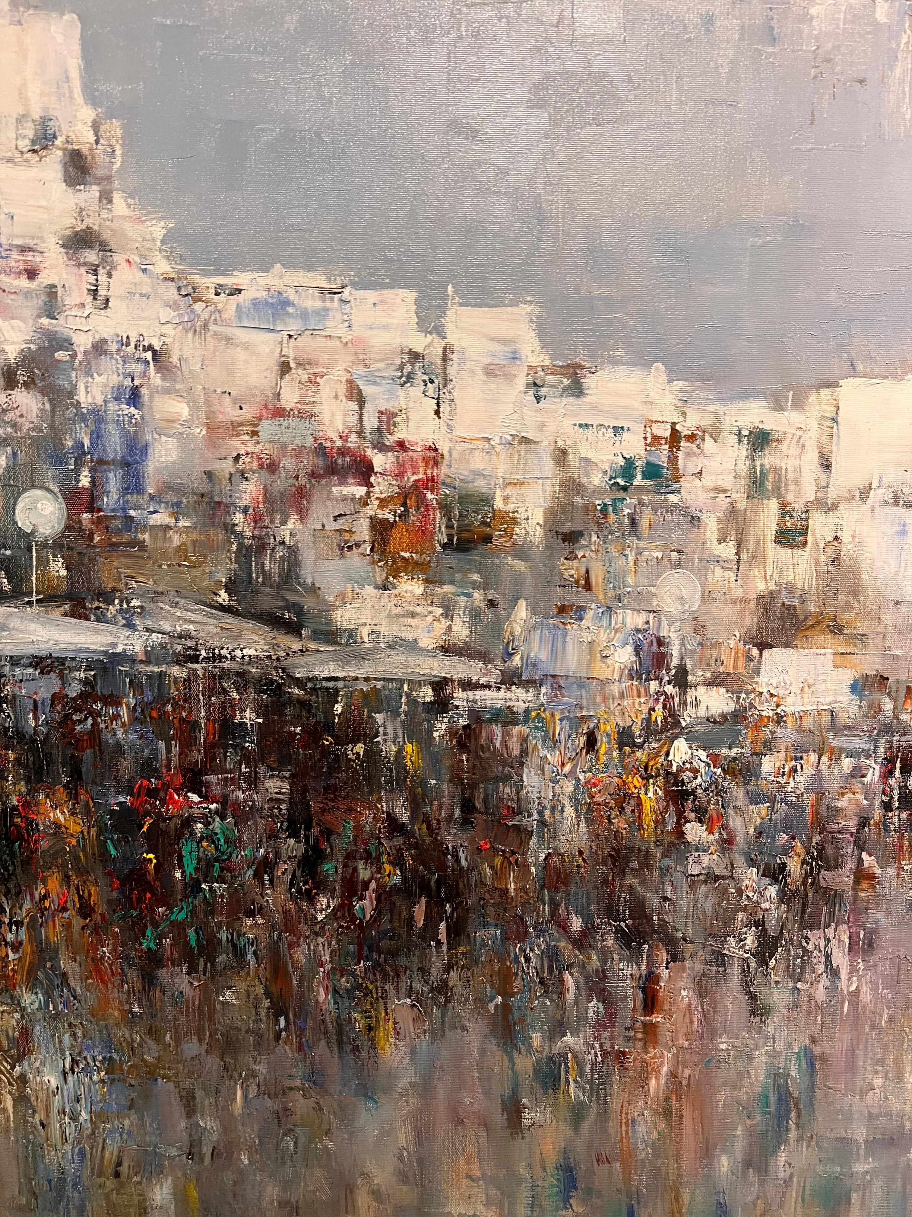 Vistas al Egeo - Landscape Painting Gris de Jose Cortes