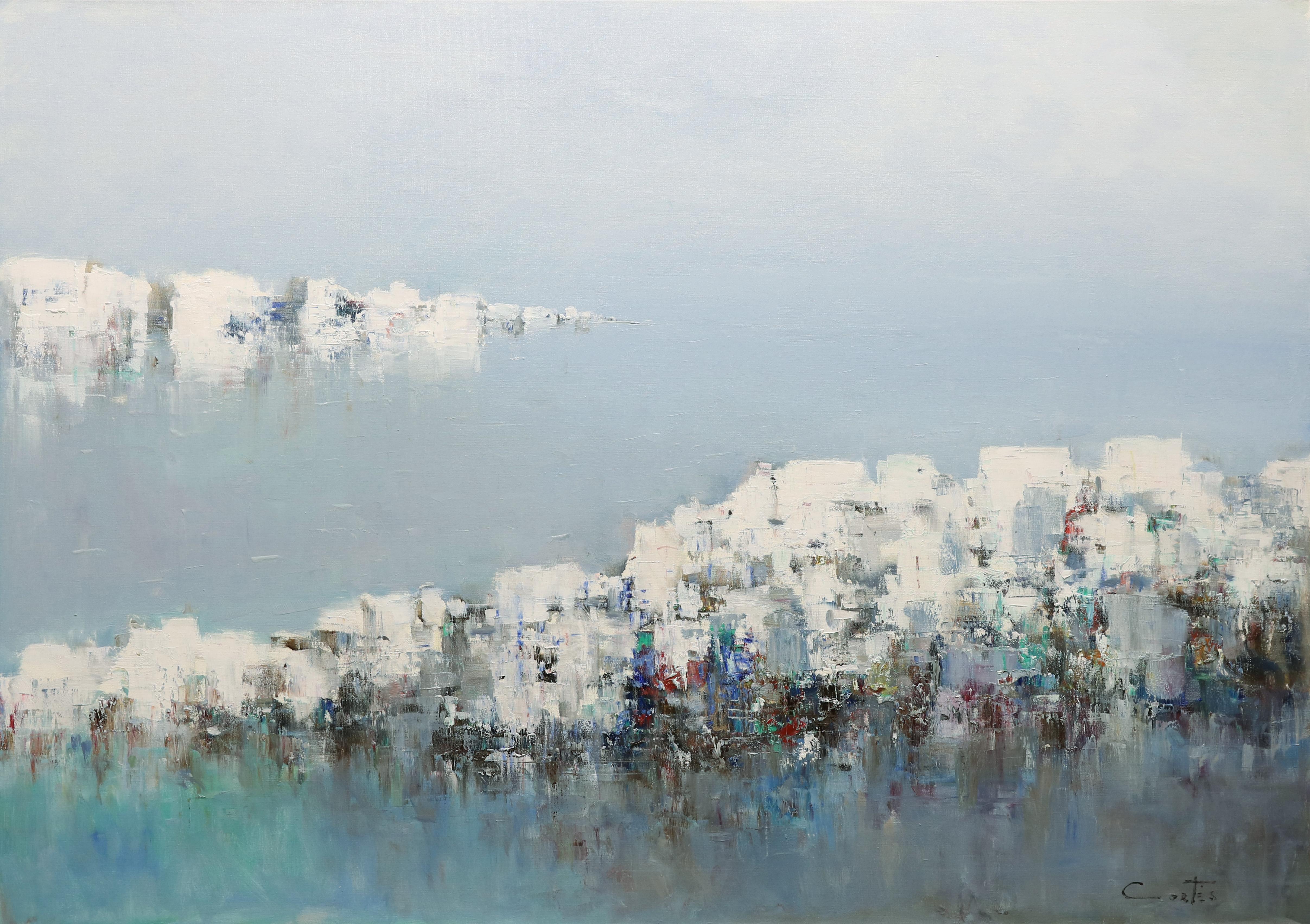 Jose Cortes Landscape Painting – Mein Zuhause am Meer