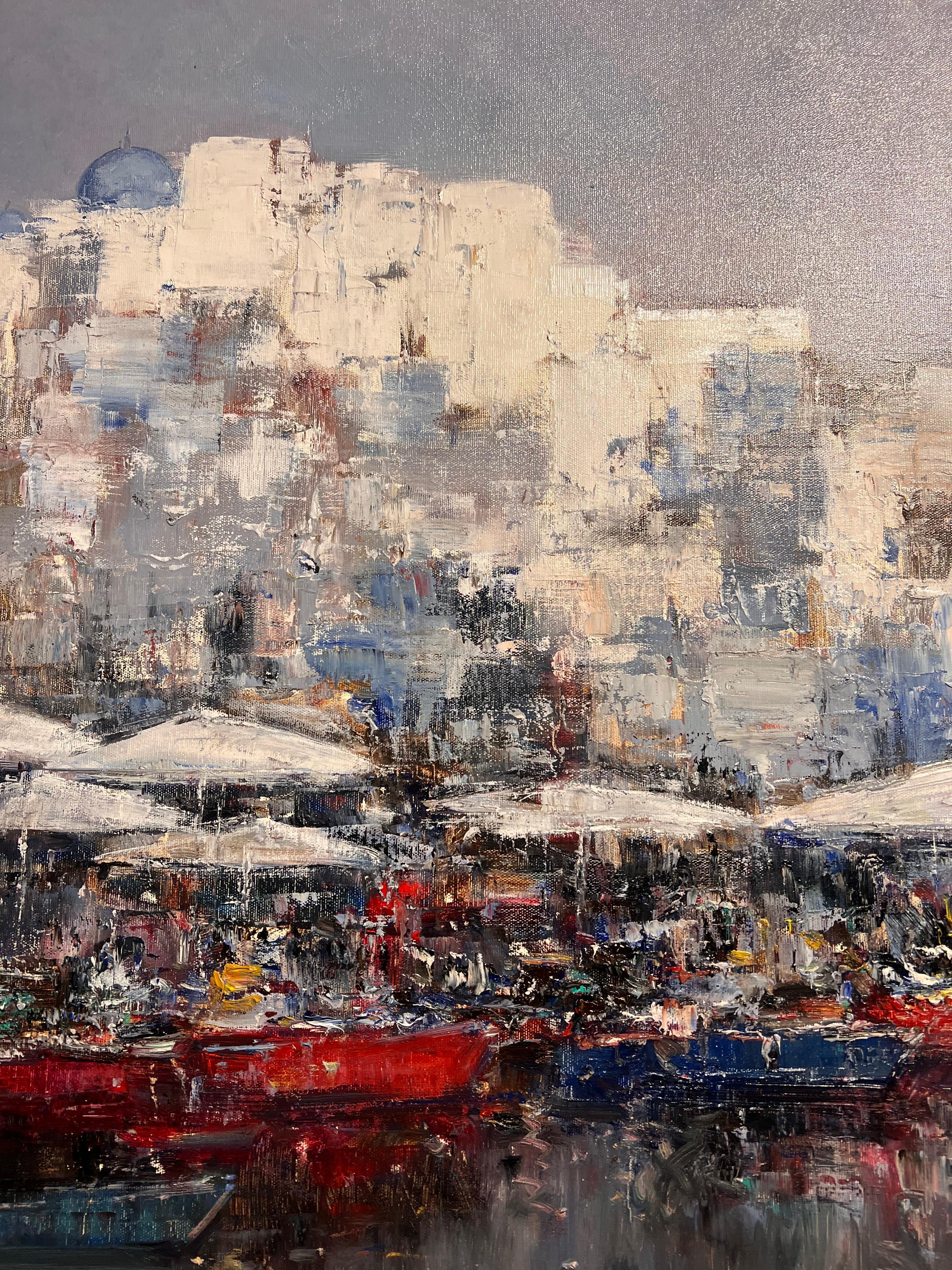 Waterside Haven - Abstract Expressionist Painting by Jose Cortes