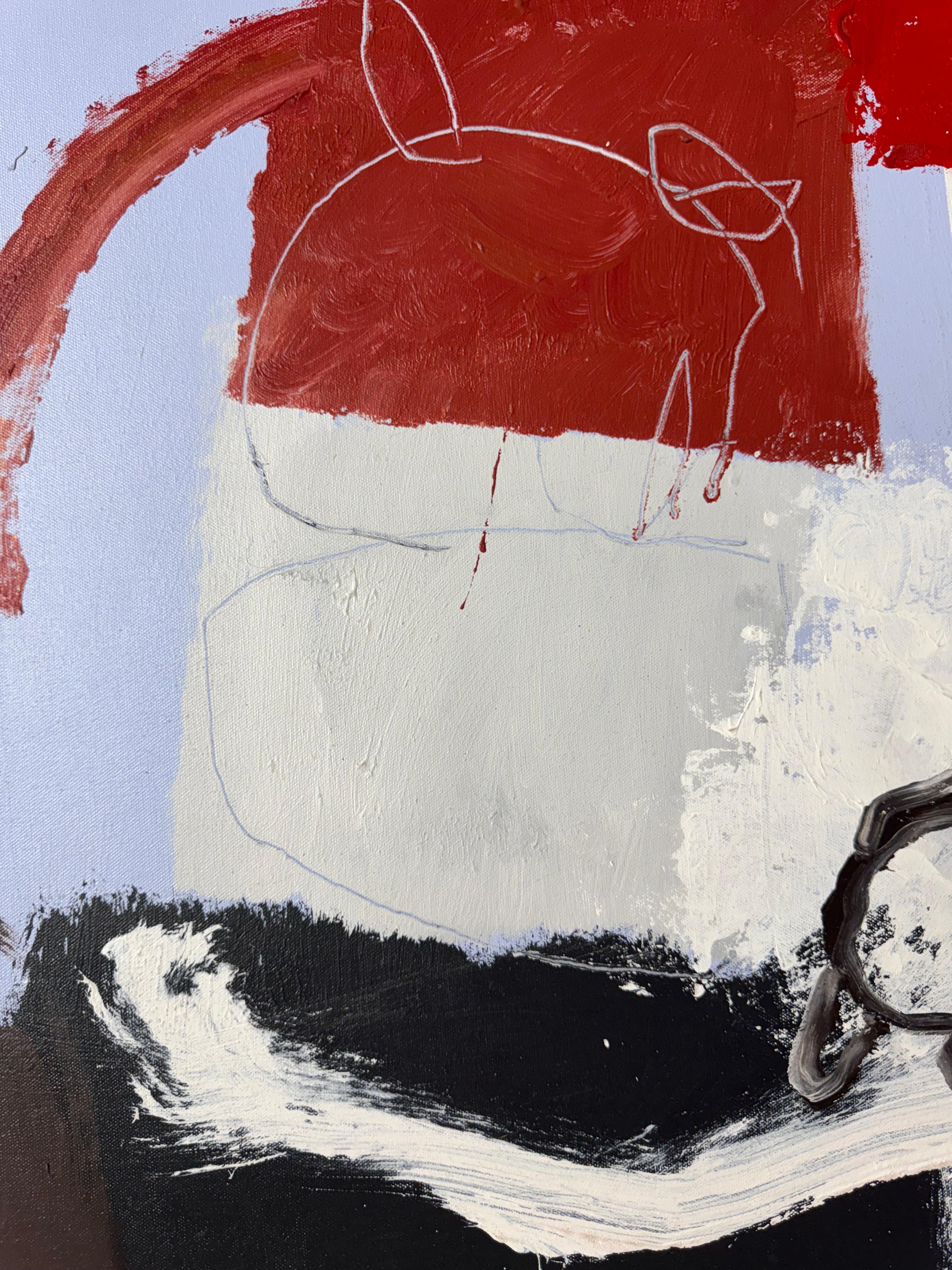 Questo articolo è in condizioni eccellenti ed è stato esposto solo in una galleria. 

Jose Cortez è uno dei principali professori della Escuela Nacional de Bellas Artes del Perù a Lima. È un artista espressionista astratto influenzato dalle culture