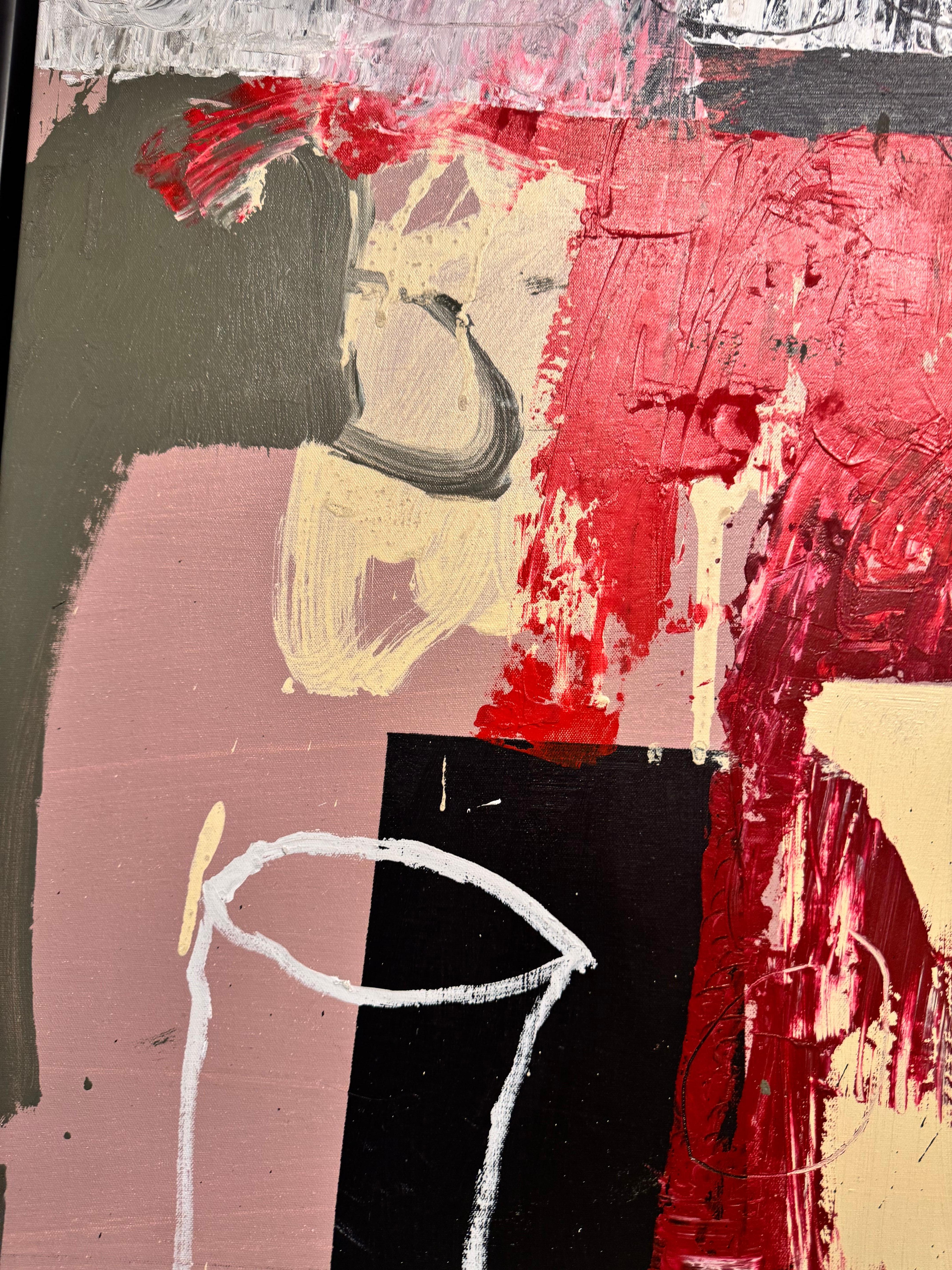Questo articolo è in condizioni eccellenti ed è stato esposto solo in una galleria. 

Jose Cortez è uno dei principali professori della Escuela Nacional de Bellas Artes del Perù a Lima. È un artista espressionista astratto influenzato dalle culture