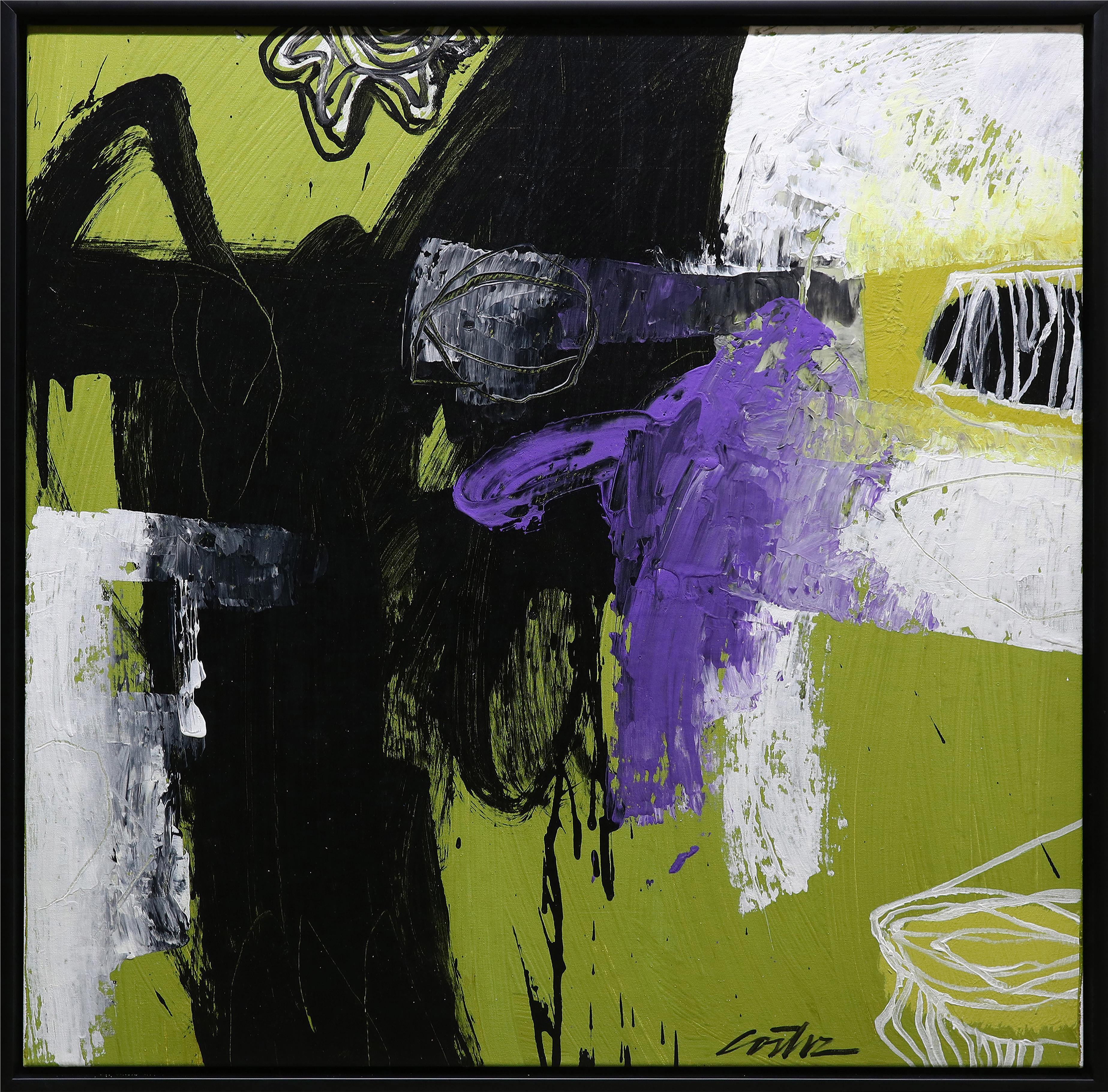 Jose Cortez Abstract Painting - Purple Flower