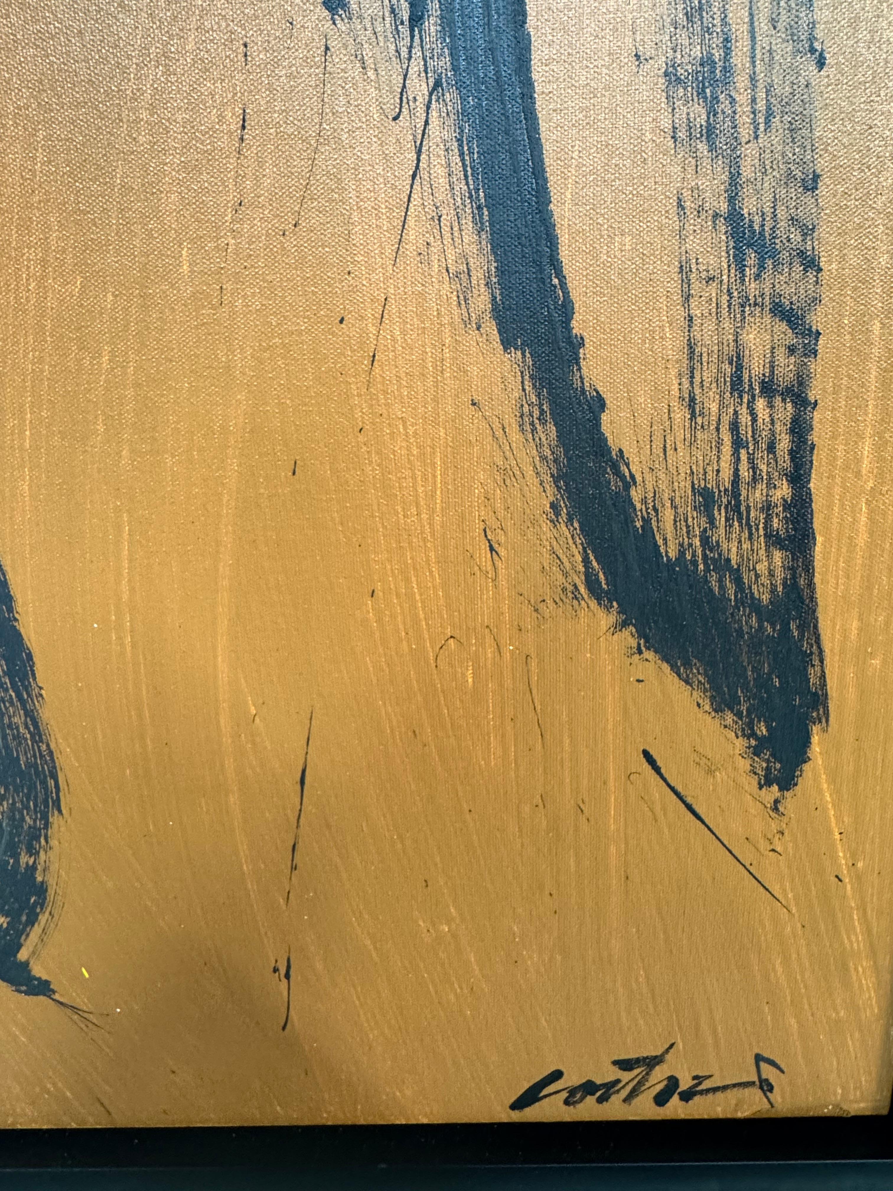 Questo articolo è in condizioni eccellenti ed è stato esposto solo in una galleria.  

Jose Cortez è uno dei principali professori della Escuela Nacional de Bellas Artes del Perù a Lima.  È un artista espressionista astratto influenzato dalle
