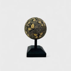 Carved Jicara/Gourd 2022 Collection (Yellow Butterflies) Oaxaca, Mexico.