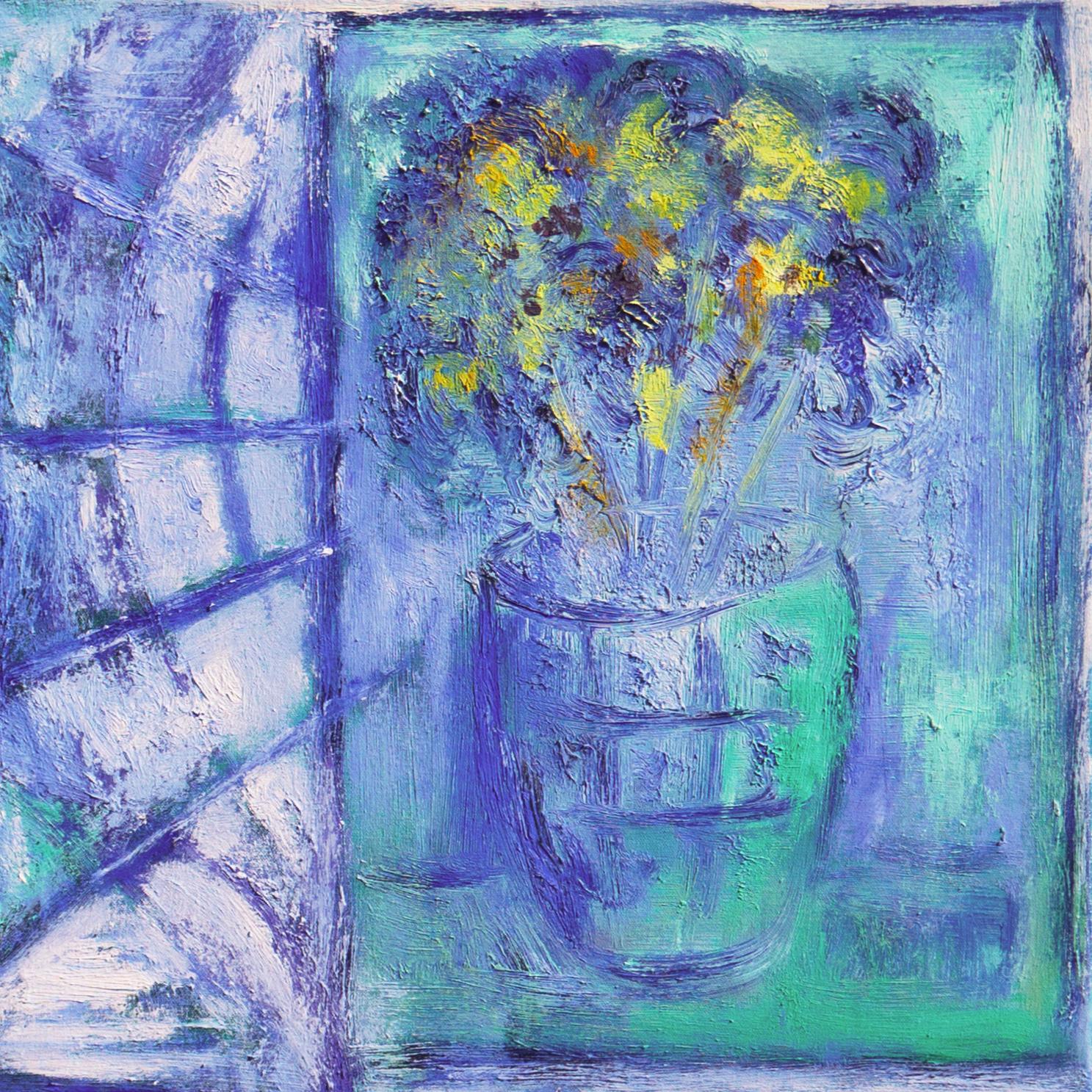 'The Soul is Music' France, Provence, California, Post Impressionist Figural Oil - Modern Painting by Jose da Silveira