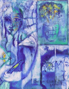 „Die Seele ist Musik“ Frankreich, Provence, Kalifornien, postimpressionistisches figurales Ölgemälde