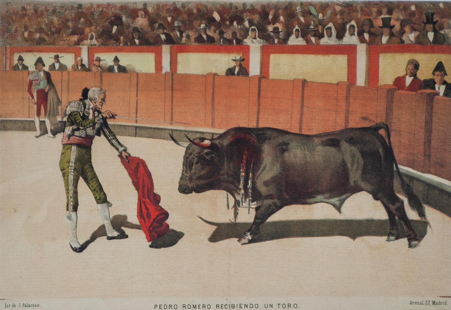 Cinque immagini tratte dalla famosa rivista spagnola La Lidia del 1886 sulla corrida. - Print di Jose de Chavez