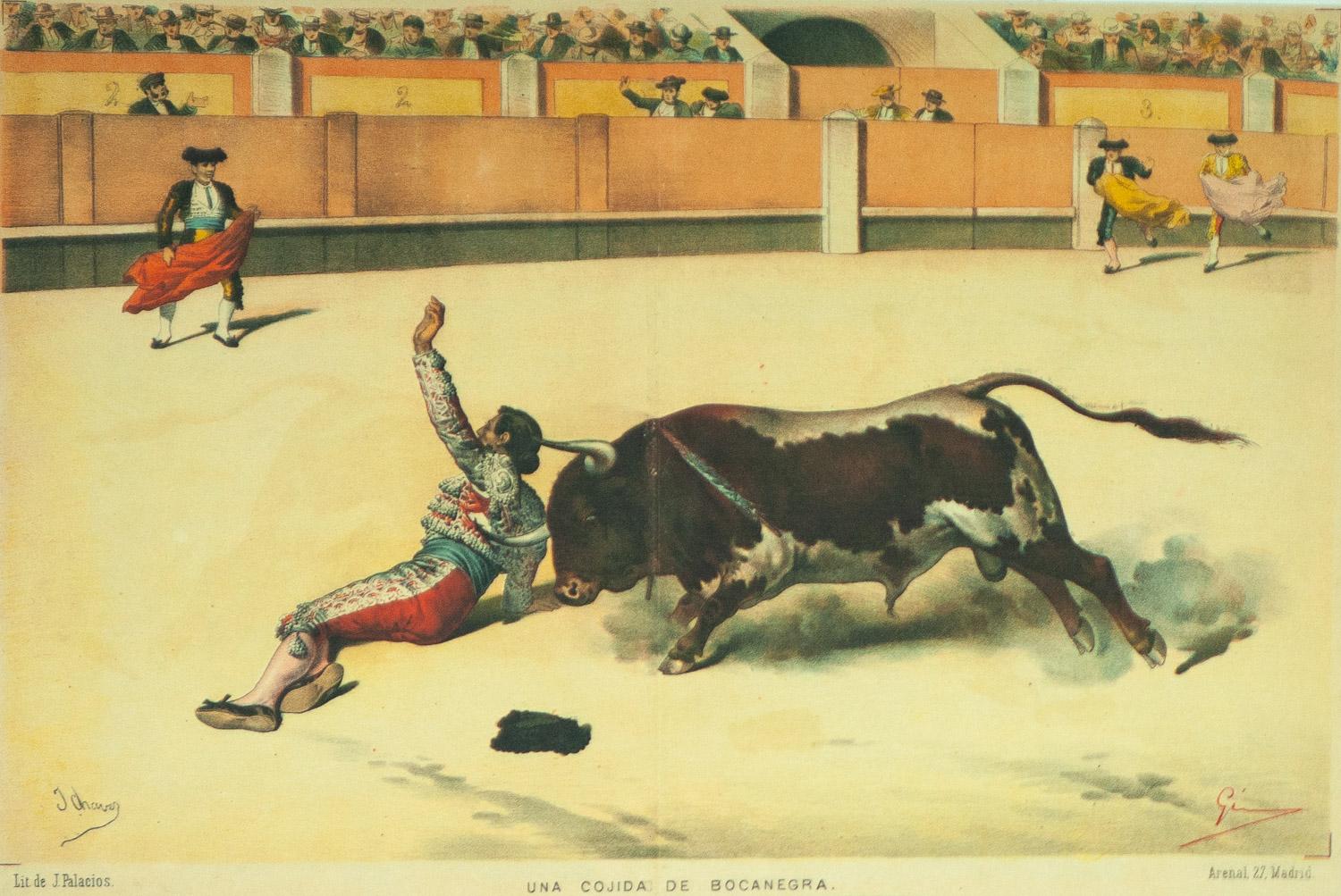 Cinque immagini tratte dalla famosa rivista spagnola La Lidia del 1886 sulla corrida. - Animal Print Marrone di Jose de Chavez