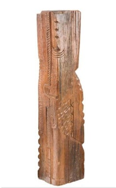 José De Creeft Femme Totem Sculpture en bois sculpté