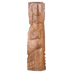 José De Creeft Tótem Femenino Escultura de Madera Tallada