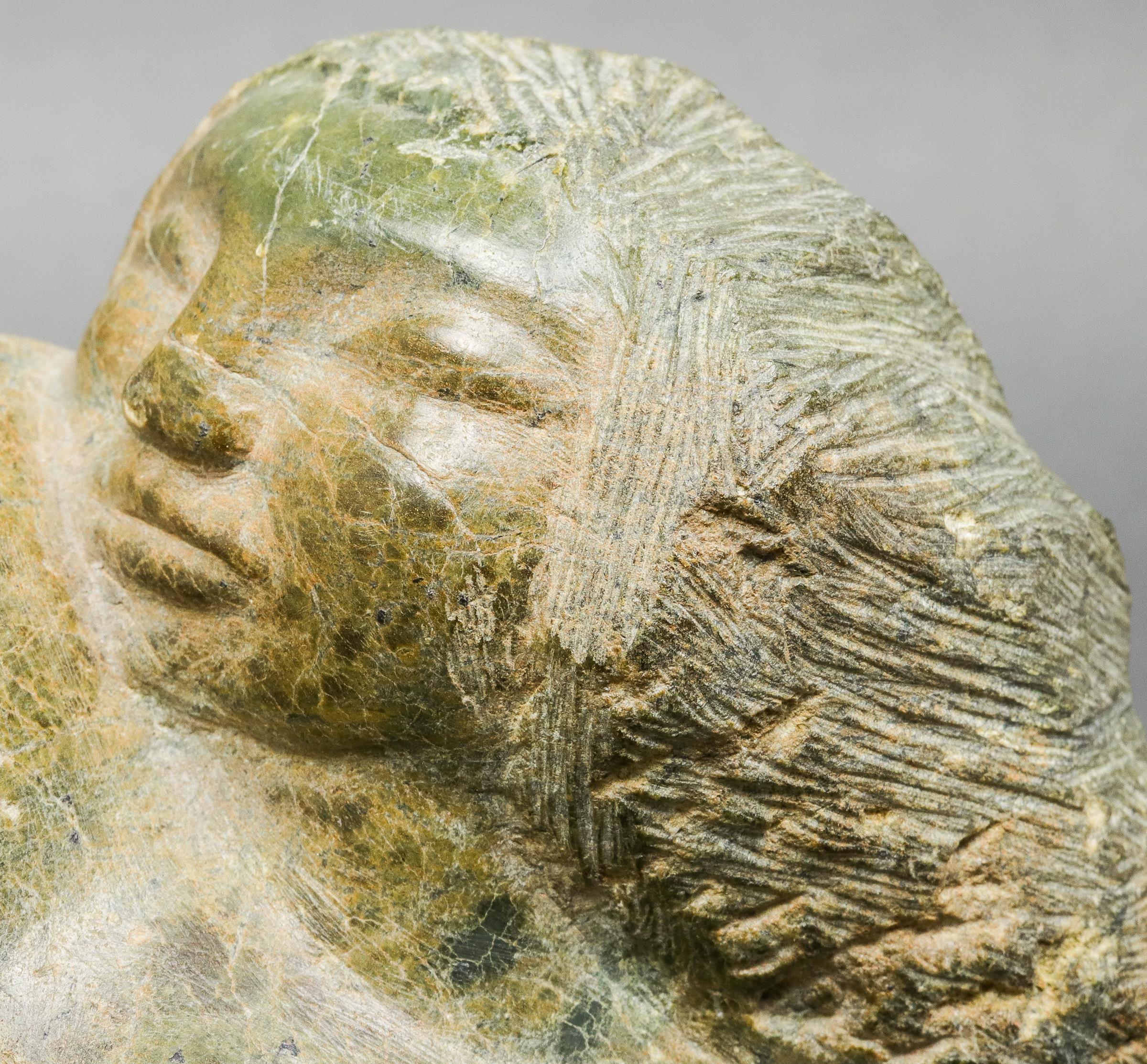 Mid-Century Modern Jose De Creeft Modern Reclining Female Nude Sculpture in Green Serpentine For Sale
