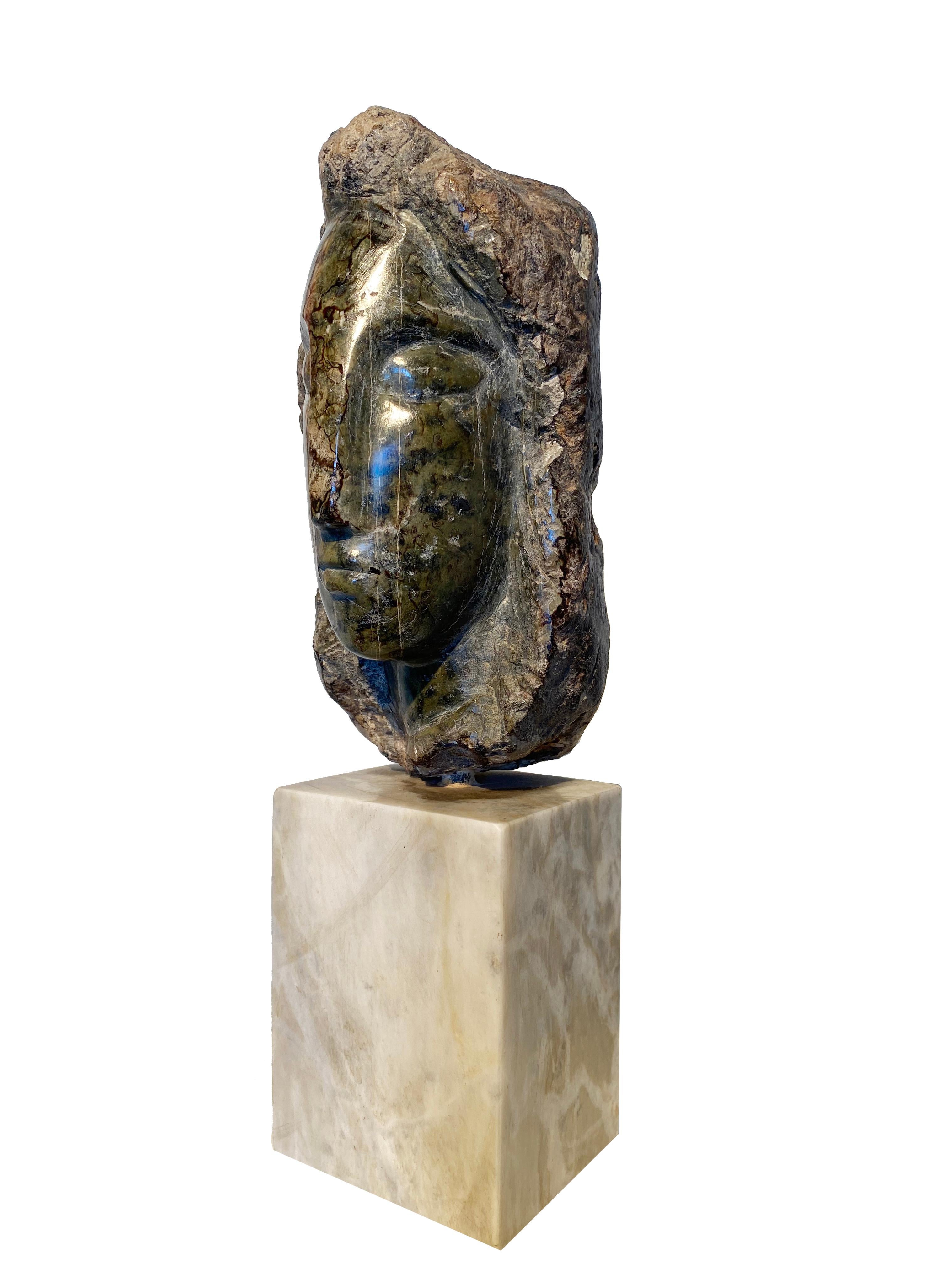 Marble Head of a Woman - Sculpture by Jose de Creeft