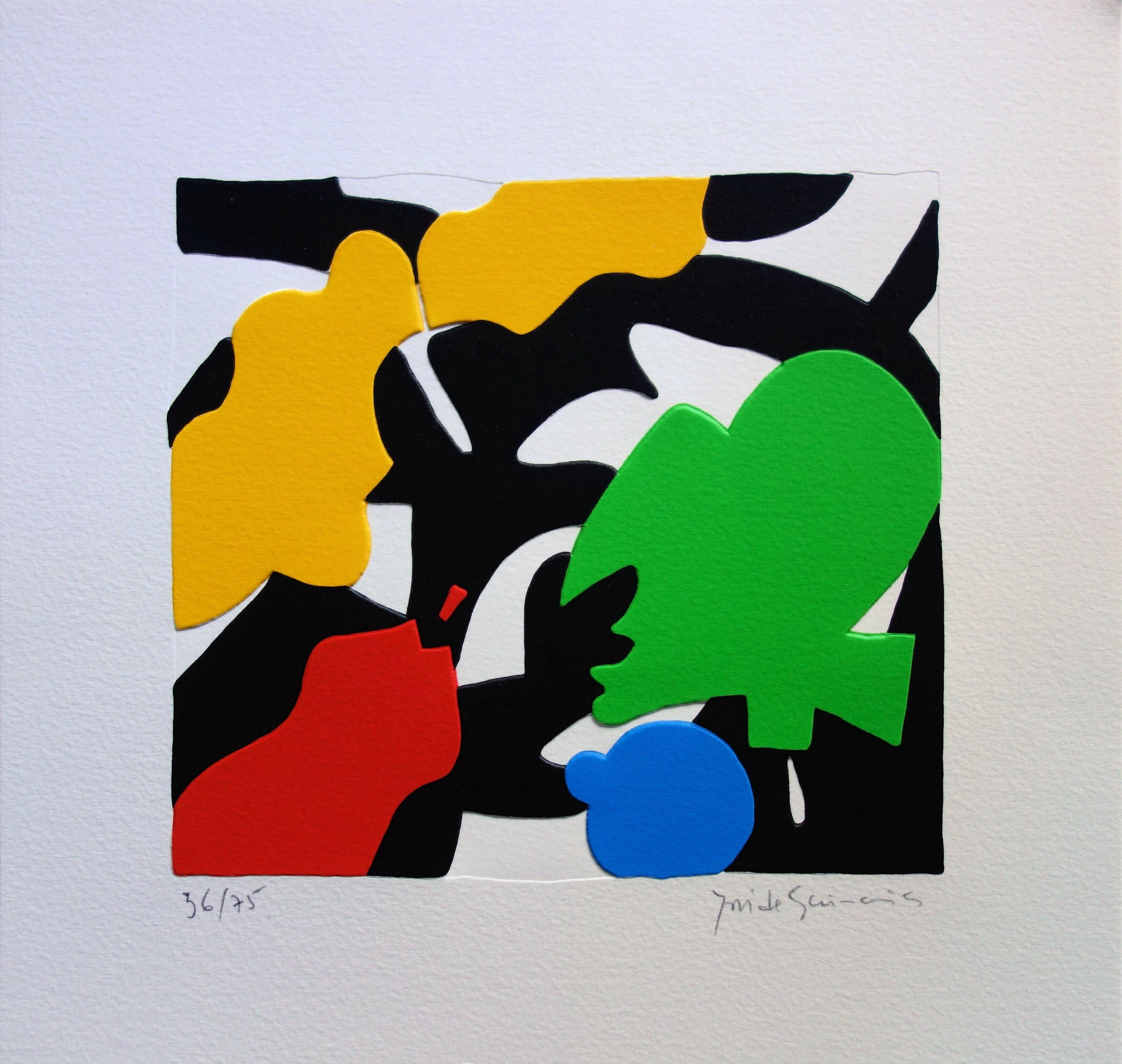 José de Guimaraes Abstract Print - Mimesis : Color Forms - Original handsigned screen print / 75ex