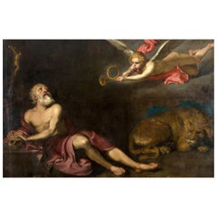Jose de Ribera School "Saint Jerome and the Angel", 17th Century