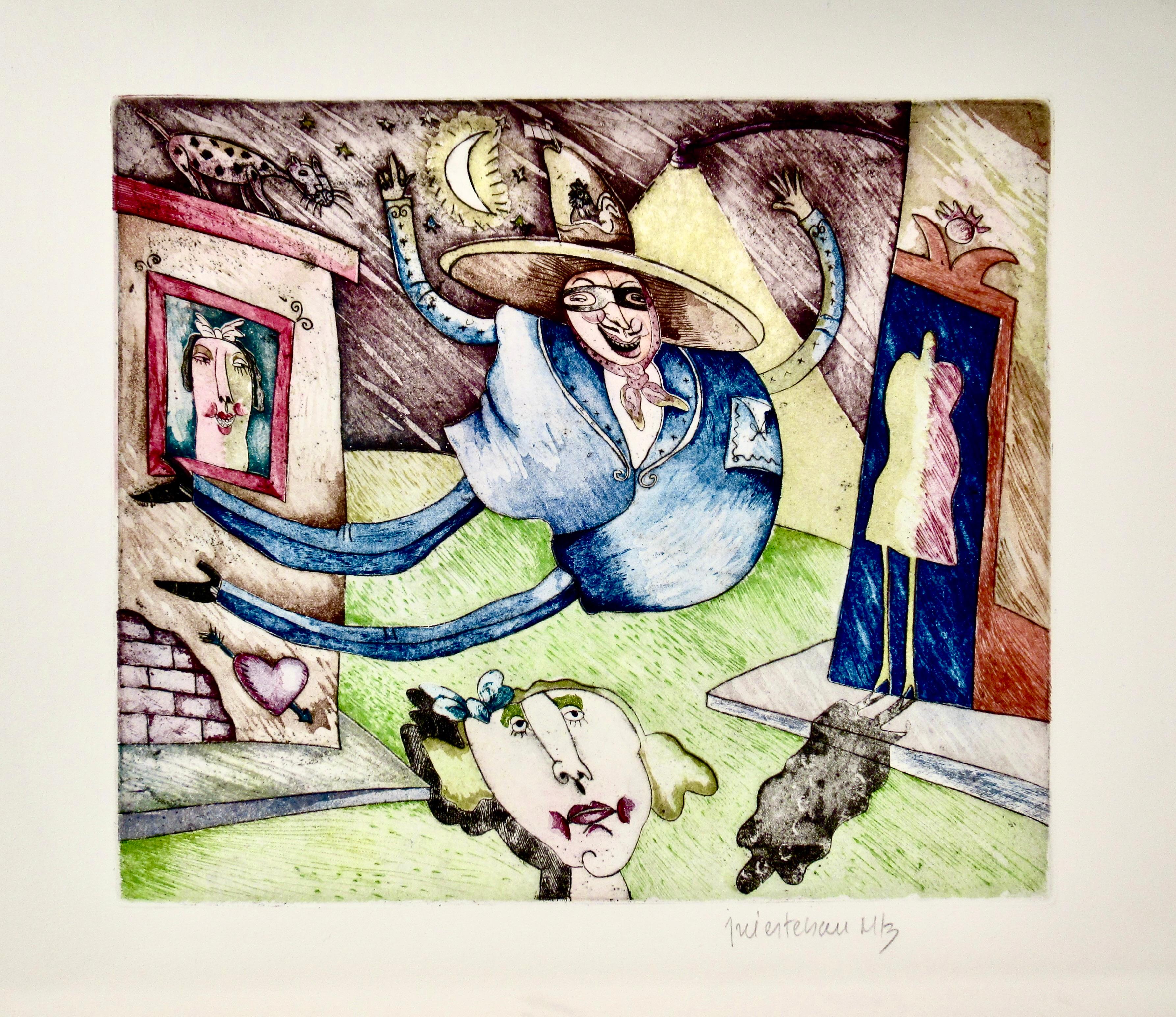 Jose Esteban Martinez Figurative Print - Flying Man