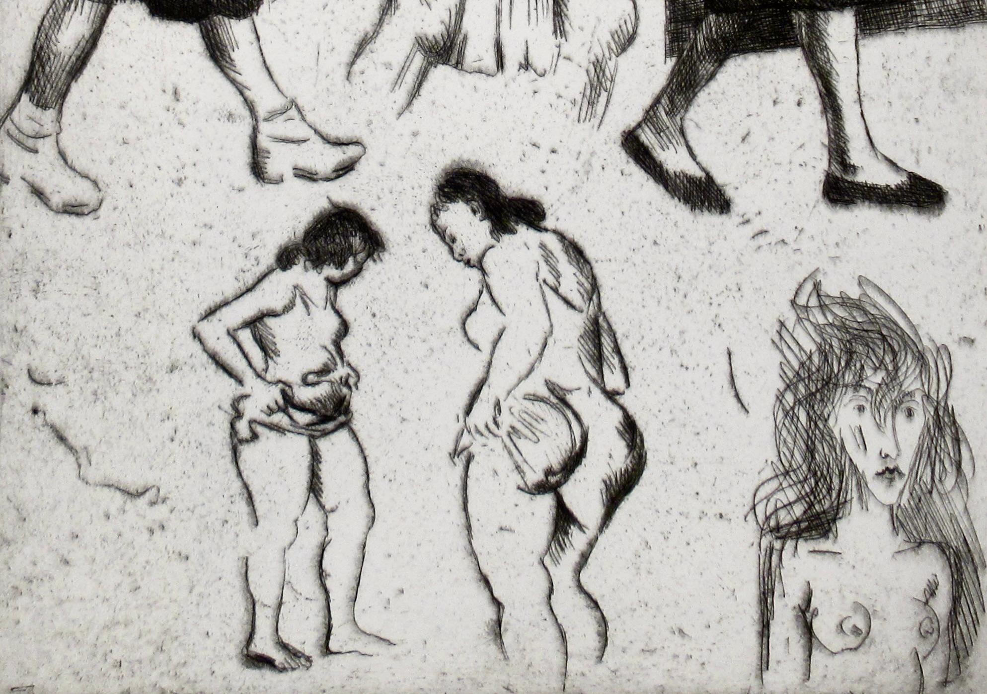 Ich möchte zehn solcher Eltern haben (Grau), Figurative Print, von Jose Esteban Martinez