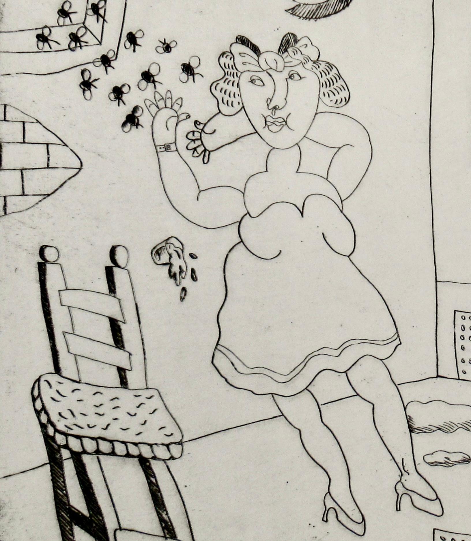 Woman in Interior - Other Art Style Print by Jose Esteban Martinez