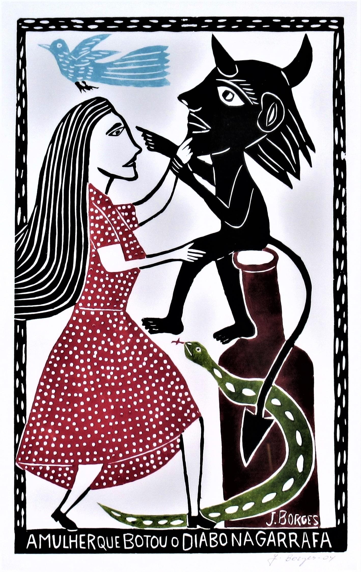 The Woman Put the Devil in a Bottle - Print by José Francisco Borges