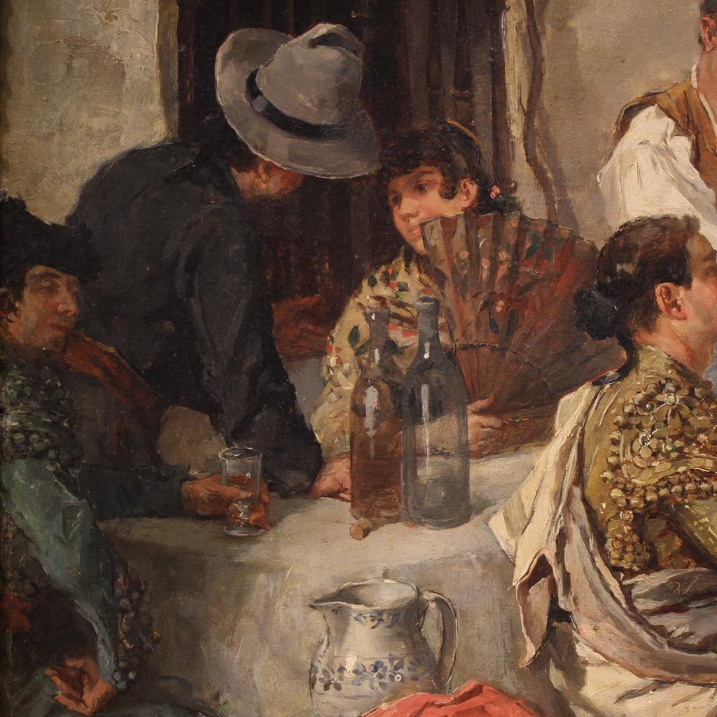 19. Jahrhundert Öl auf Leinwand Spanische Malerei Signiert Gallegos Flamenco-Tänzerin, 1890 im Angebot 10
