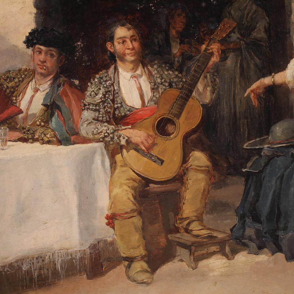19. Jahrhundert Öl auf Leinwand Spanische Malerei Signiert Gallegos Flamenco-Tänzerin, 1890 im Angebot 11