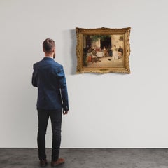 19th Century Oil on Panel Spanish Painting Signed Gallegos Flamenco Dancer, 1890