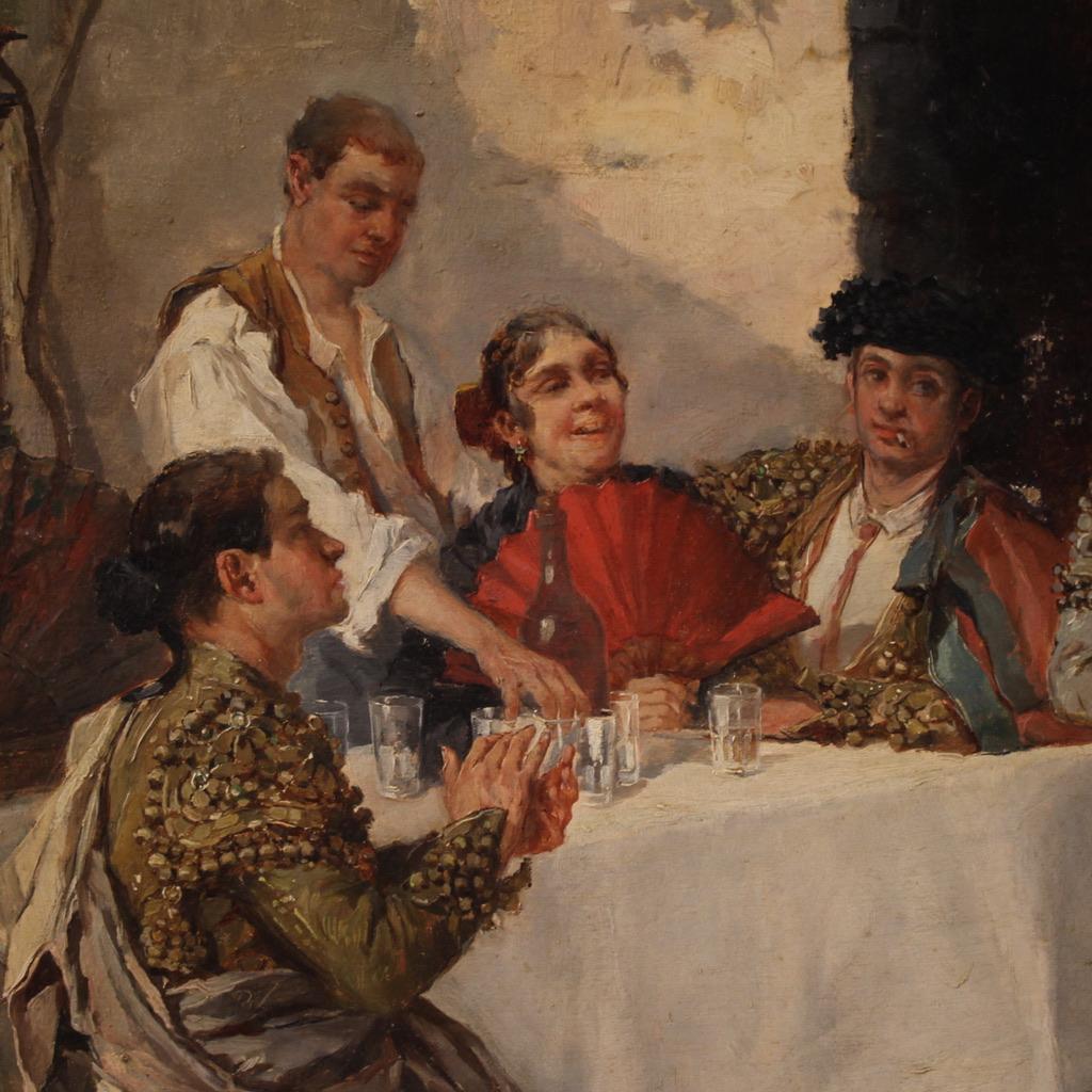 19. Jahrhundert Öl auf Leinwand Spanische Malerei Signiert Gallegos Flamenco-Tänzerin, 1890 im Angebot 5